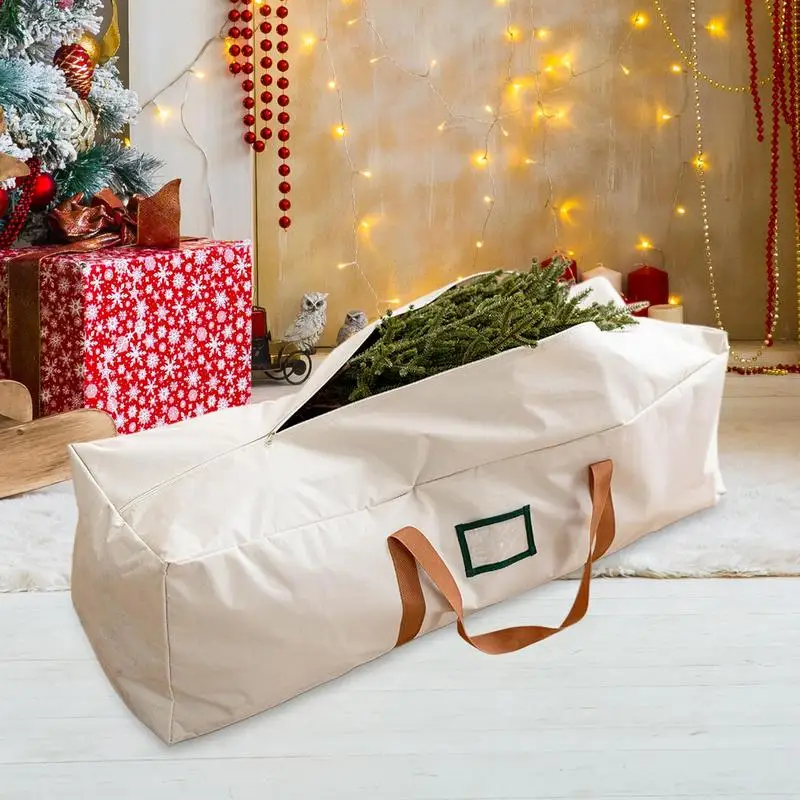 Christmas Tree Storage Bag Oxford Cloth Waterproof Storage Box Storage Bag Heavy Duty Tear Proof Zippered Bag Adjustable