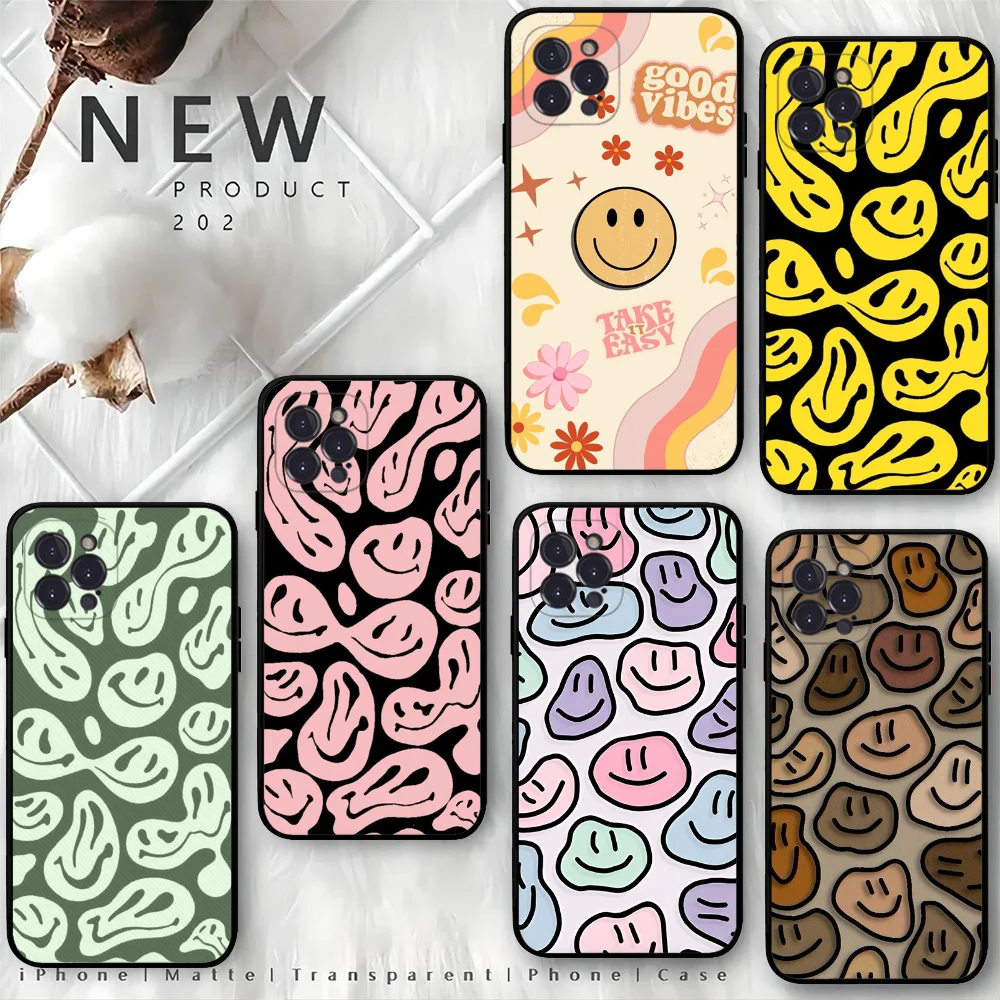 

S-Smiley Face Funny Phone Case For iPhone 15 14 11 12 13 Mini Pro XS Max Cover 6 7 8 Plus X XR SE 2020 Funda Shell