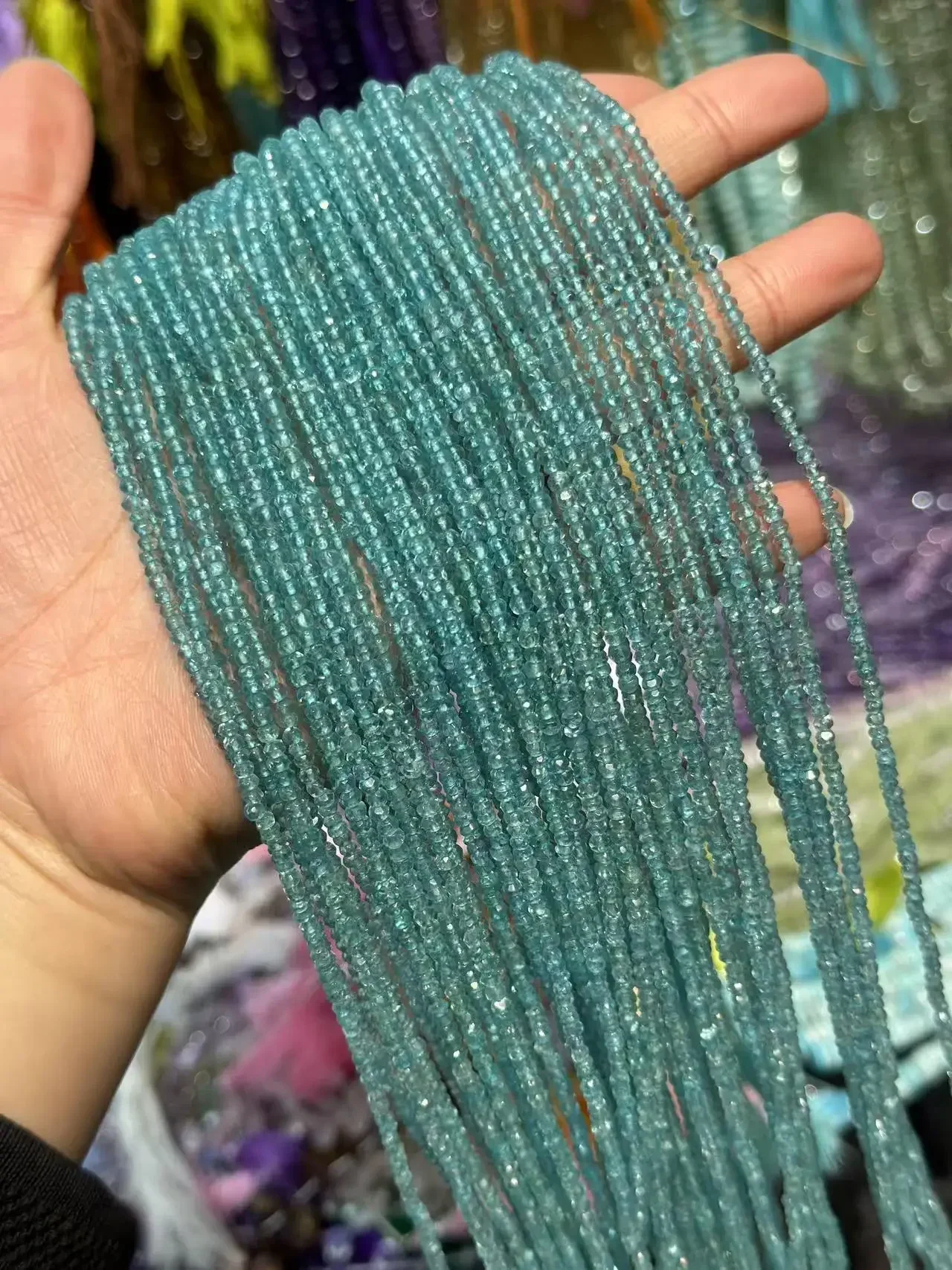 

3 мм высокое качество светло-голубой апатит натуральный камень граненые бусины Rondlle для изготовления ювелирных изделий DIY аксессуары для браслетов подвески 34 см