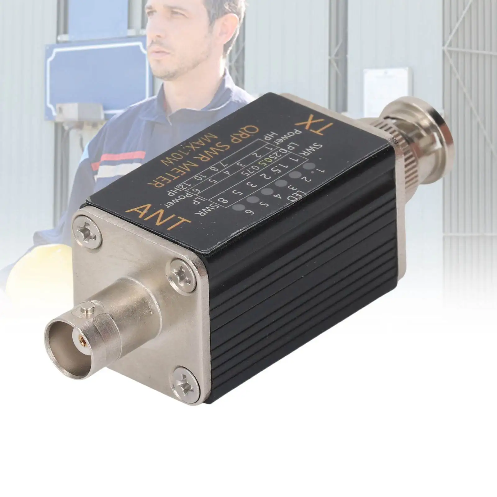 مقياس نسبة واقفة SWR متر 10 واط 1 إلى 50 ميجا هرتز مقياس نسبة قائمة مع 6 مؤشرات LED لنظام البث الراديو