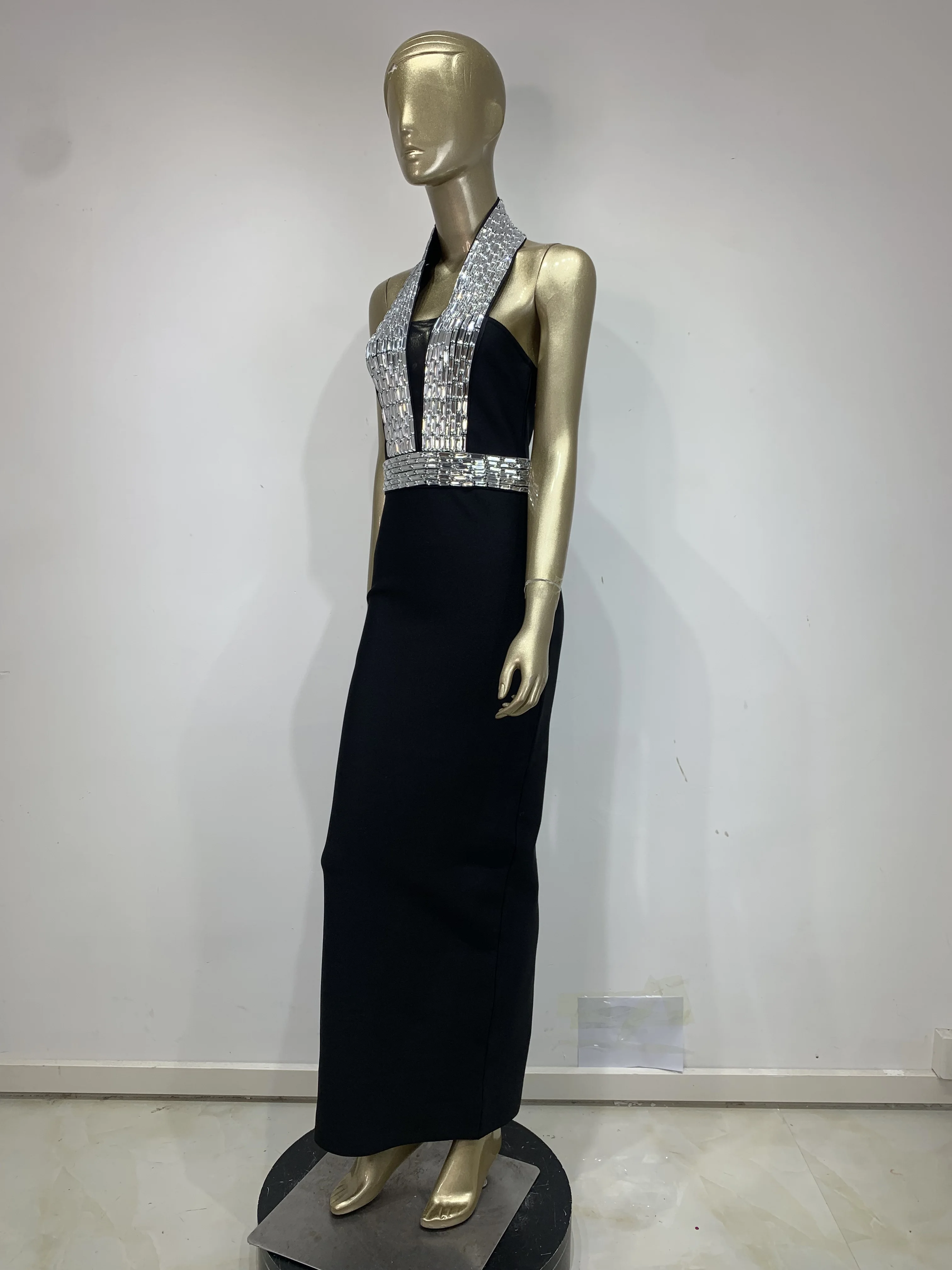 المرأة مثير الرسن سباركلي حجر الراين Bodycon ضمادة فستان المشاهير أنيقة مساء حفلة فاخرة عيد ميلاد الزفاف فستان الضيوف