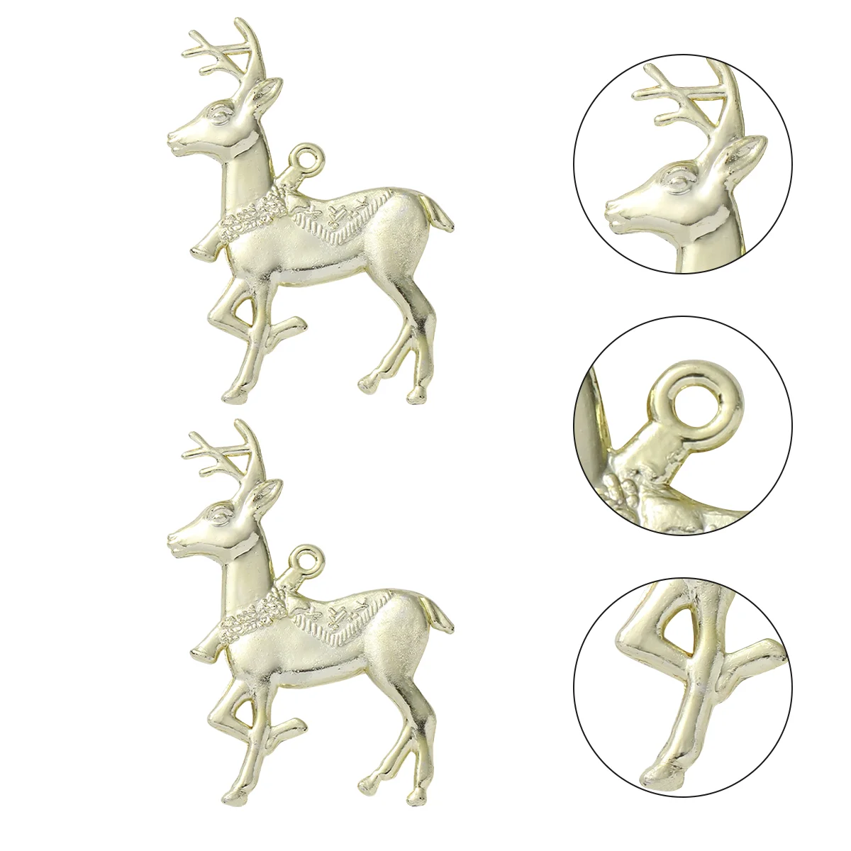 30 Pcs Cedar Tree Pendant Christmas Hanging Deer Decorations Miniature Reindeer Home Fawn Shape Ornament DIY Pendants Earrings