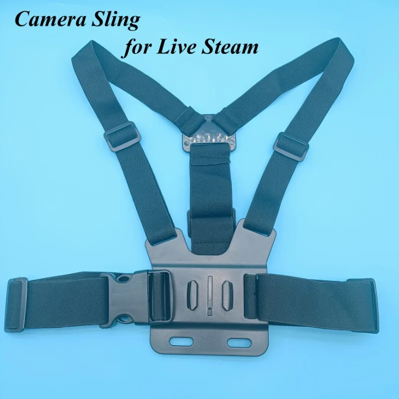 

Черный ремень для камеры для прямой трансляции - регулируемый нагрудный ремень с металлическими пластинчатыми пряжками, надежная посадка, спортивная езда, рыбалка