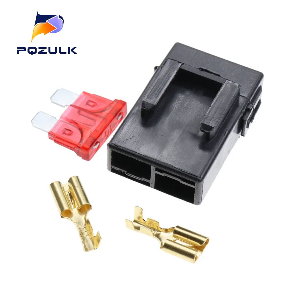 100PCS Fuse Holder With Crimp Terminal Middle Fuse for Car Auto Connector