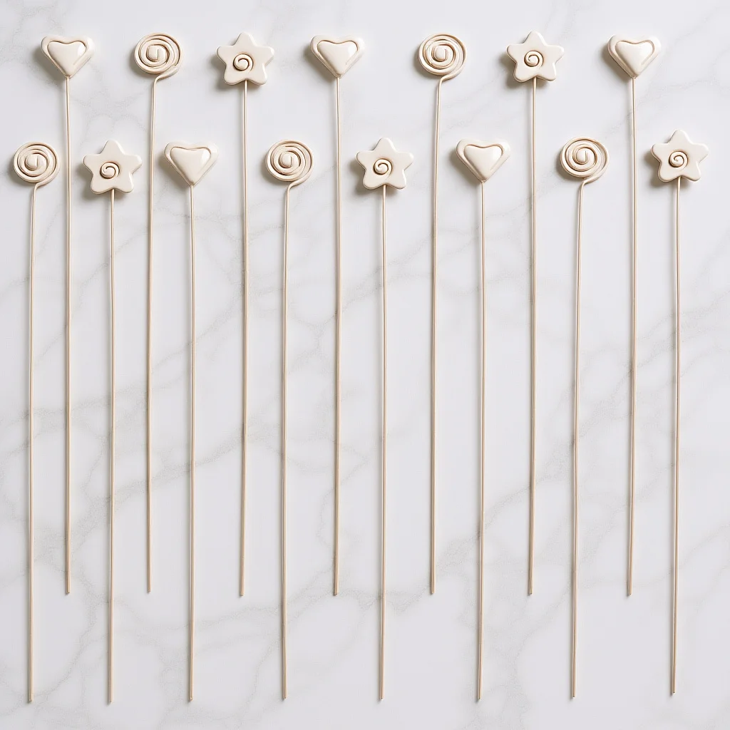 30-teiliges Set mit Blumenstrauß-Clips aus Metall, Stahldraht, Blumen-Picks für die Herzstück-Display, dekorative Blumen-Kartenhalter, florale Stahl-Picks