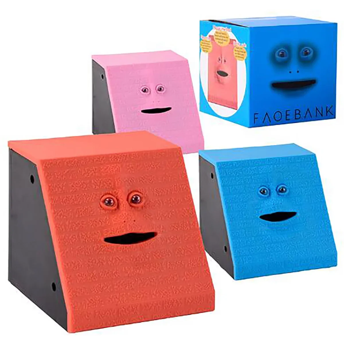 بنك الوجه البلاستيكي، وجه ذكي، مستشعر، حصالة على شكل حيوان، عملة كهربائية يمكنك أن تأكل عملات معدنية على شكل خنزير وجه المال.