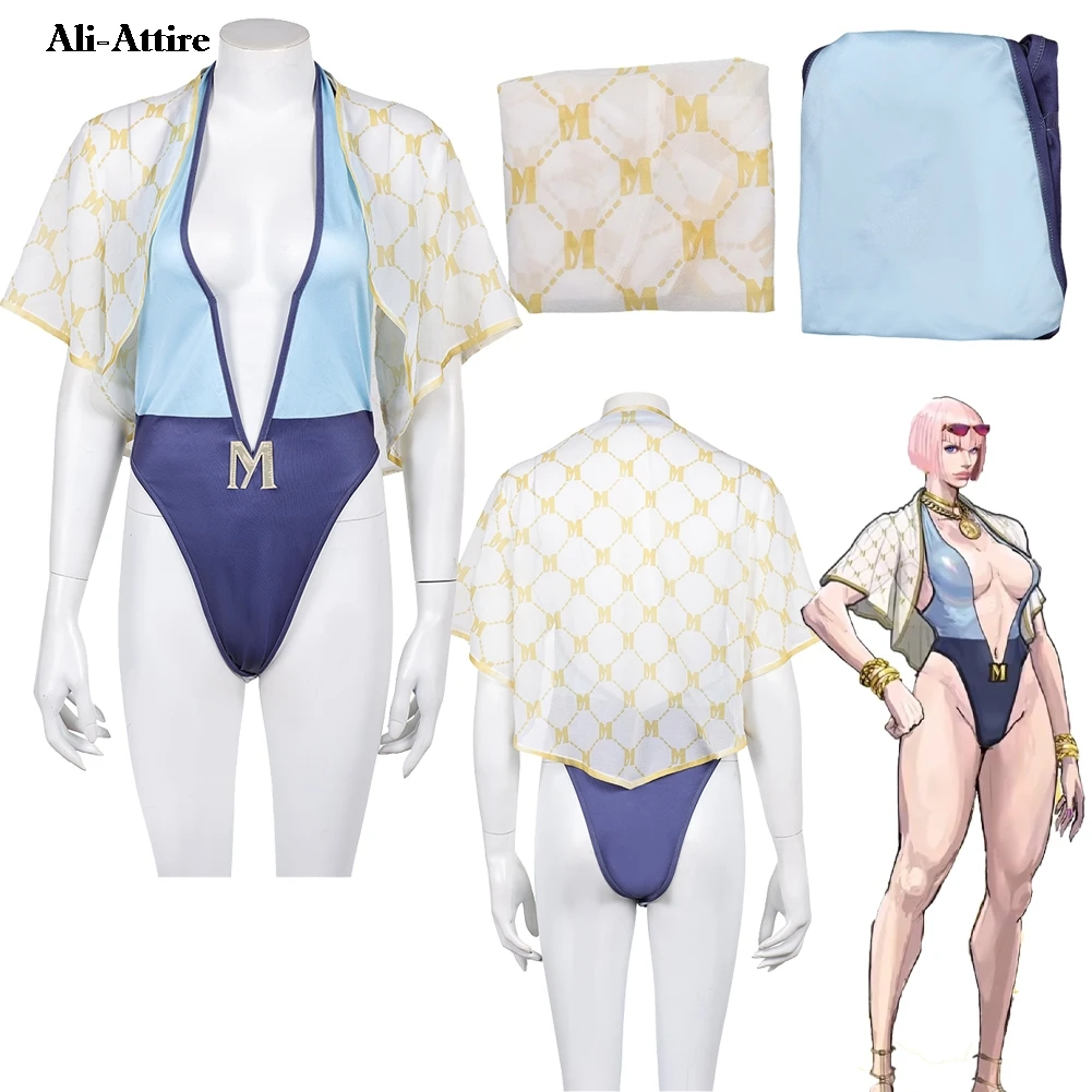 مقاتلة لعبة SF 6 تأثيري مانون بذلة الملابس للنساء الكبار حفلة تمويه هالوين لعب الأدوار زي كرنفال الزي البدلة #1