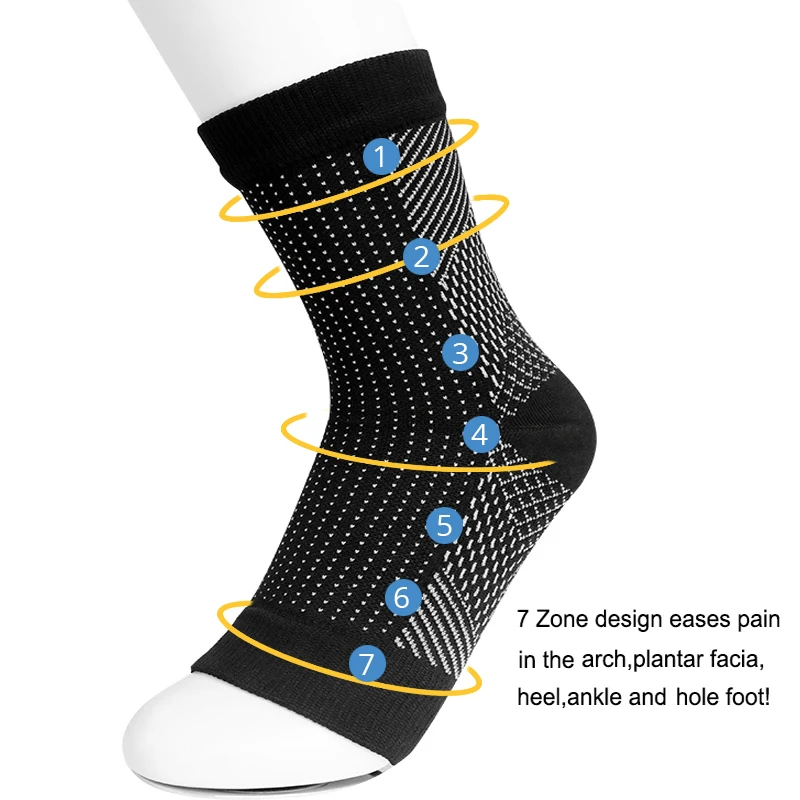S-2XL pied ange Anti Fatigue extérieur hommes cheville chaussettes ensemble Compression respirant manchon orthèse soutien femmes chaussette de sport