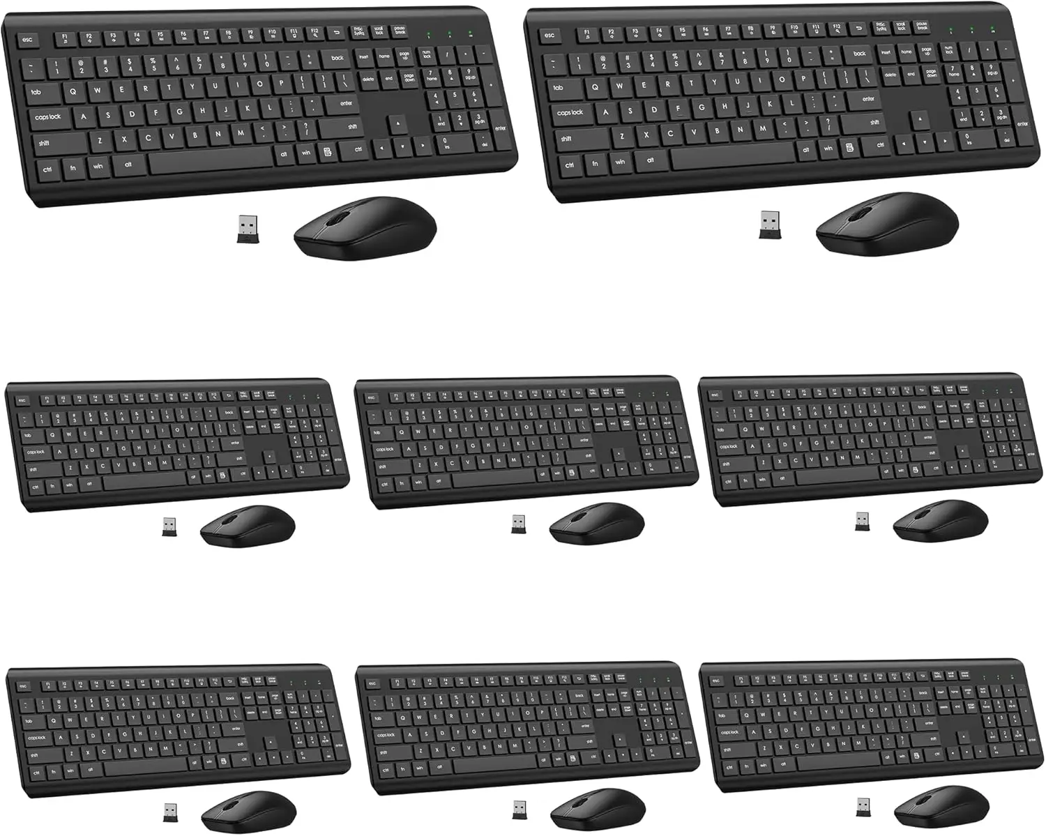 

Wireless Keyboard Mouse Combo Full Size Silent Ergonomic Long Battery Life 2.4G Lag-Free for Computer Mac Laptop PC