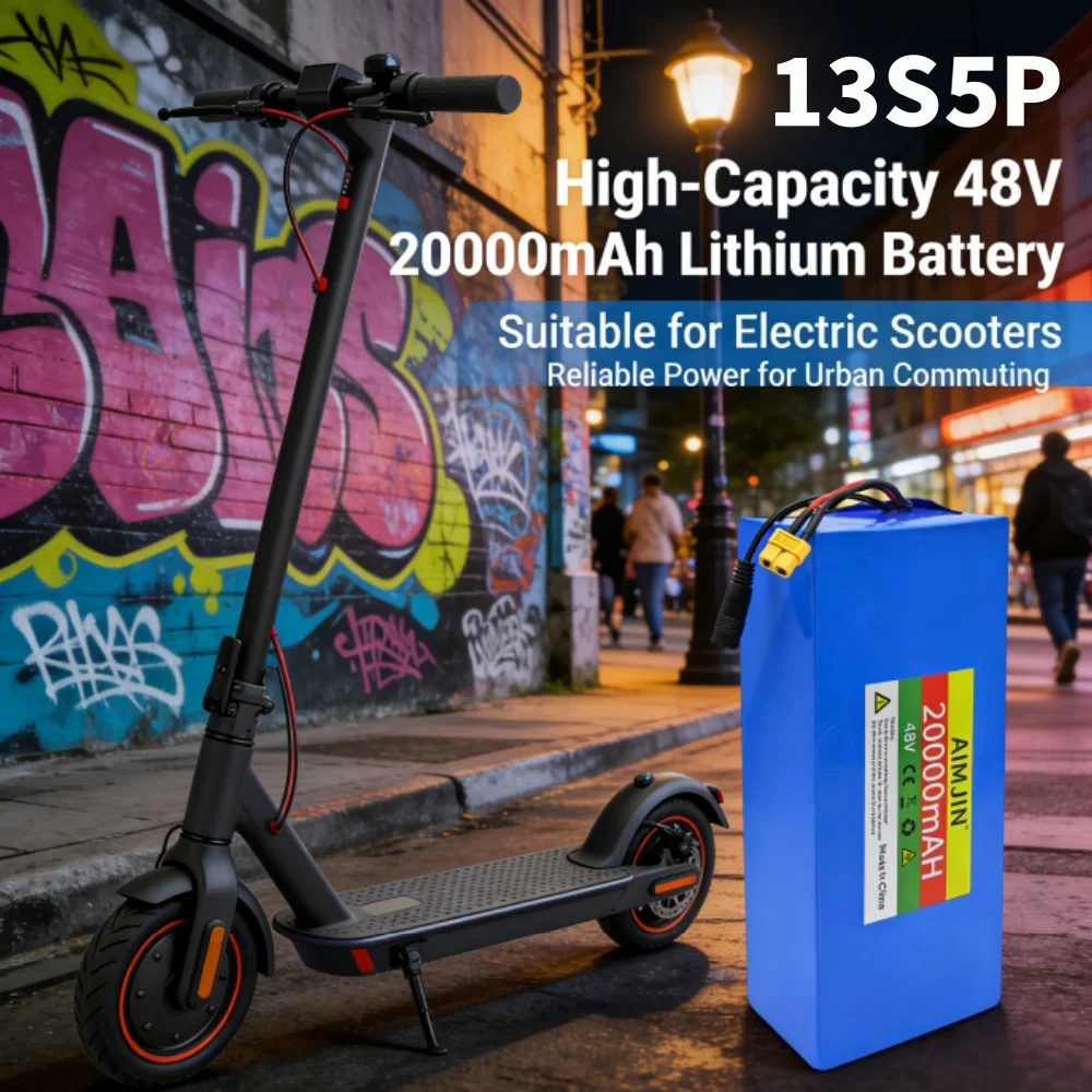 

13S5P Battery Pack 48V 20Ah 18650 Lithium Built-in Intelligent BMS For 500-1000W electrical machinery+charger