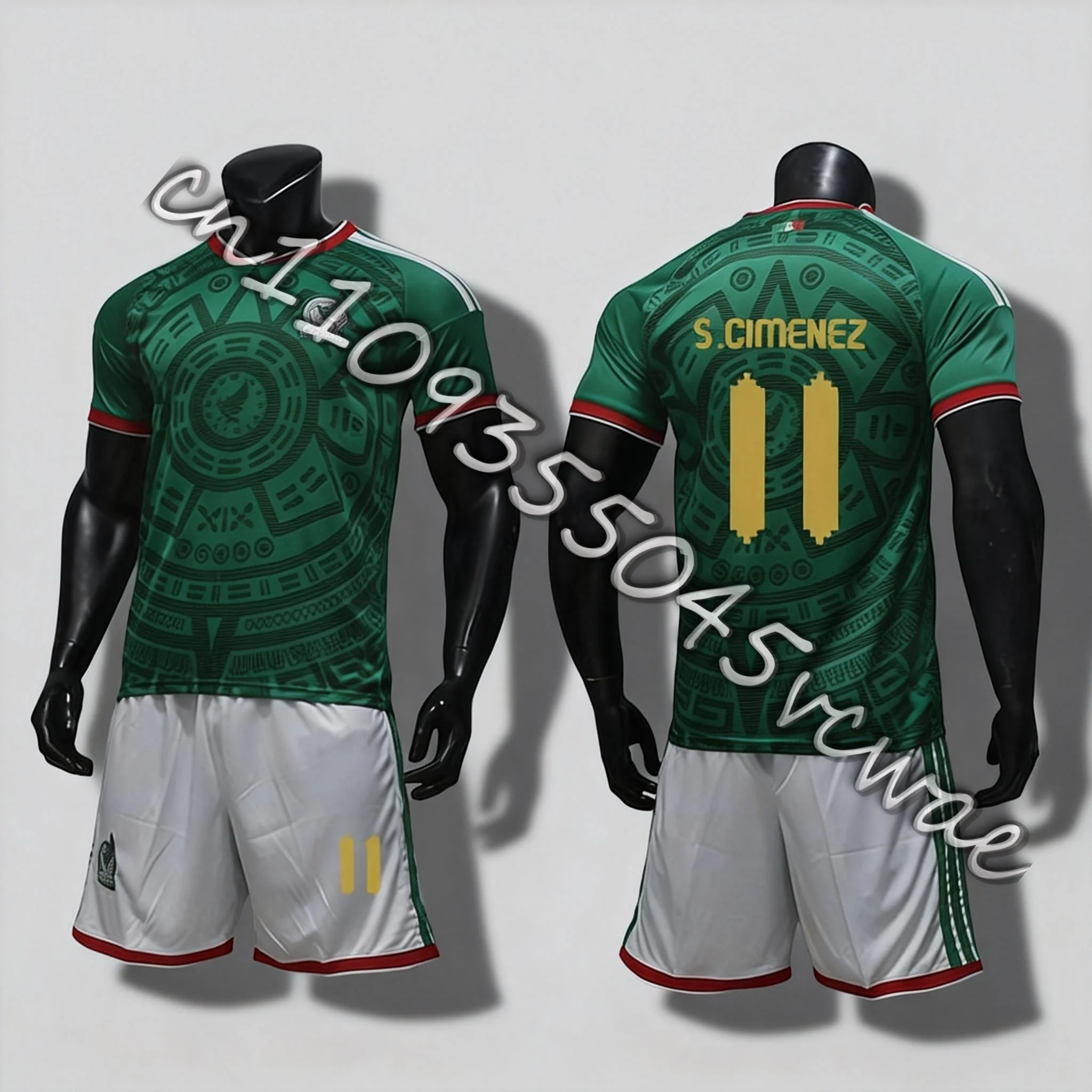 

Комплект футбольной формы «Мексика» 2026: ретро-версия, памятное издание, футболка и шорты для взрослых и детей, семейный комплект