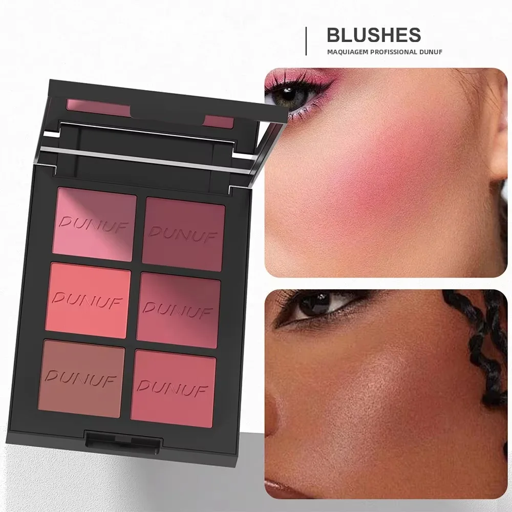Paleta do konturowania twarzy z 6 kolorami, puder do konturowania, paleta do makijażu, róż, bronzer do twarzy, kosmetyki kolorowe