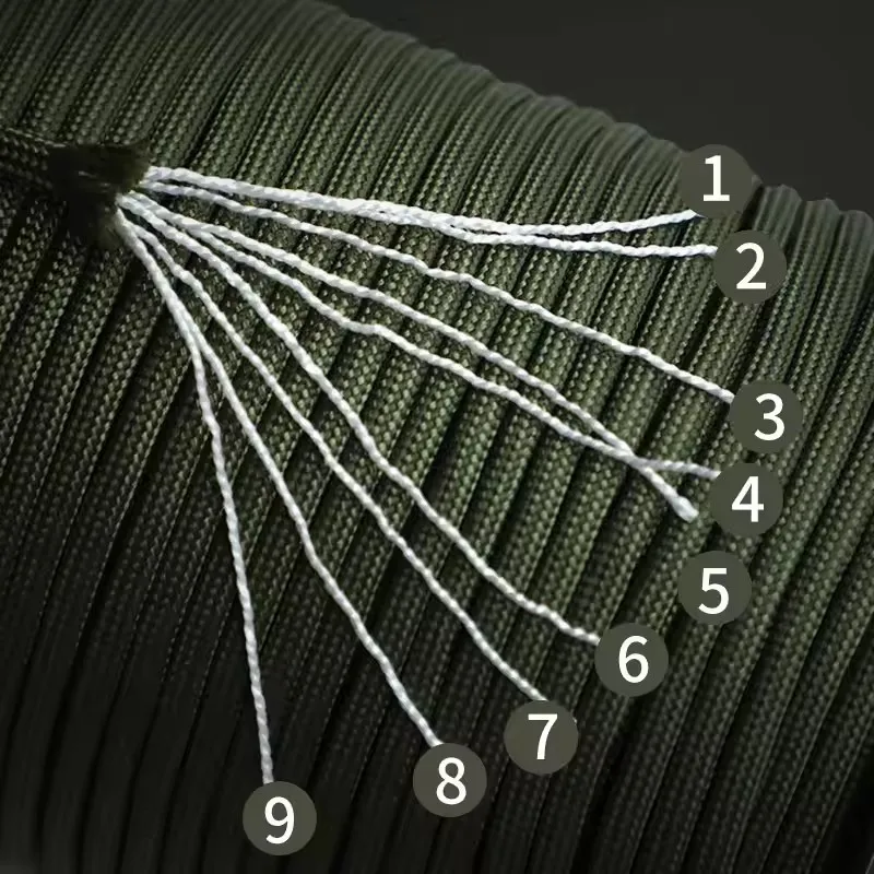 100m 550 Military Standard 9-Core Paracord Rope 4mm Camping Paratrooper Traction Rescue Bundle Tent Climbing Rope