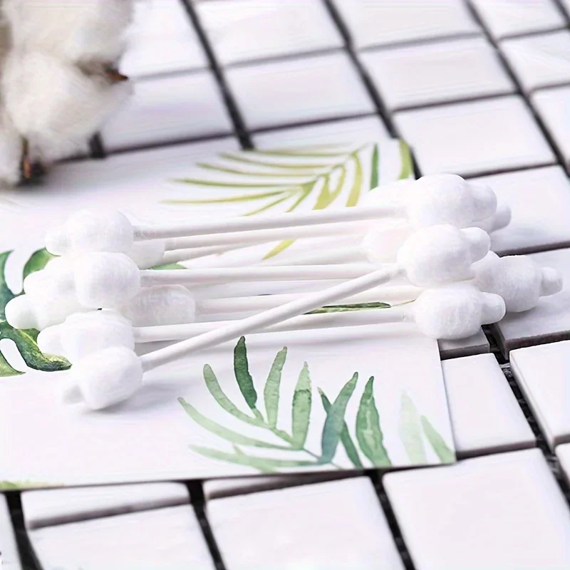 55pcs Double Head Disposable Pet Cotton Swabs Gourd Shaped Cat Ear Care Cotton Sticks Ear Cotton swab Removal Pet Clean Products