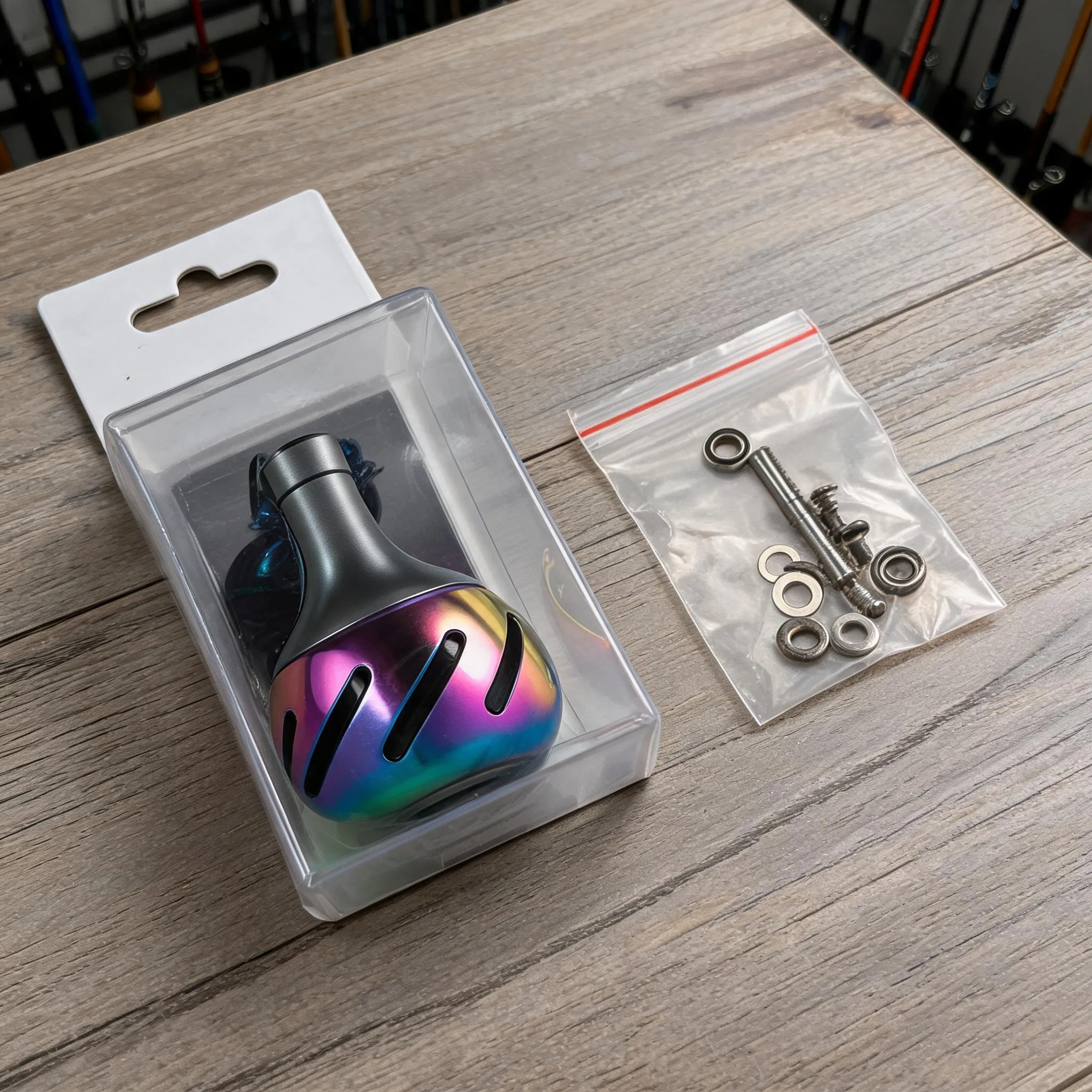 Iridescent Aluminum Reel Handle Knob For Baitcasting & Rotating Reels Grip Rocker Knob Fishing Reel DIY Accessories