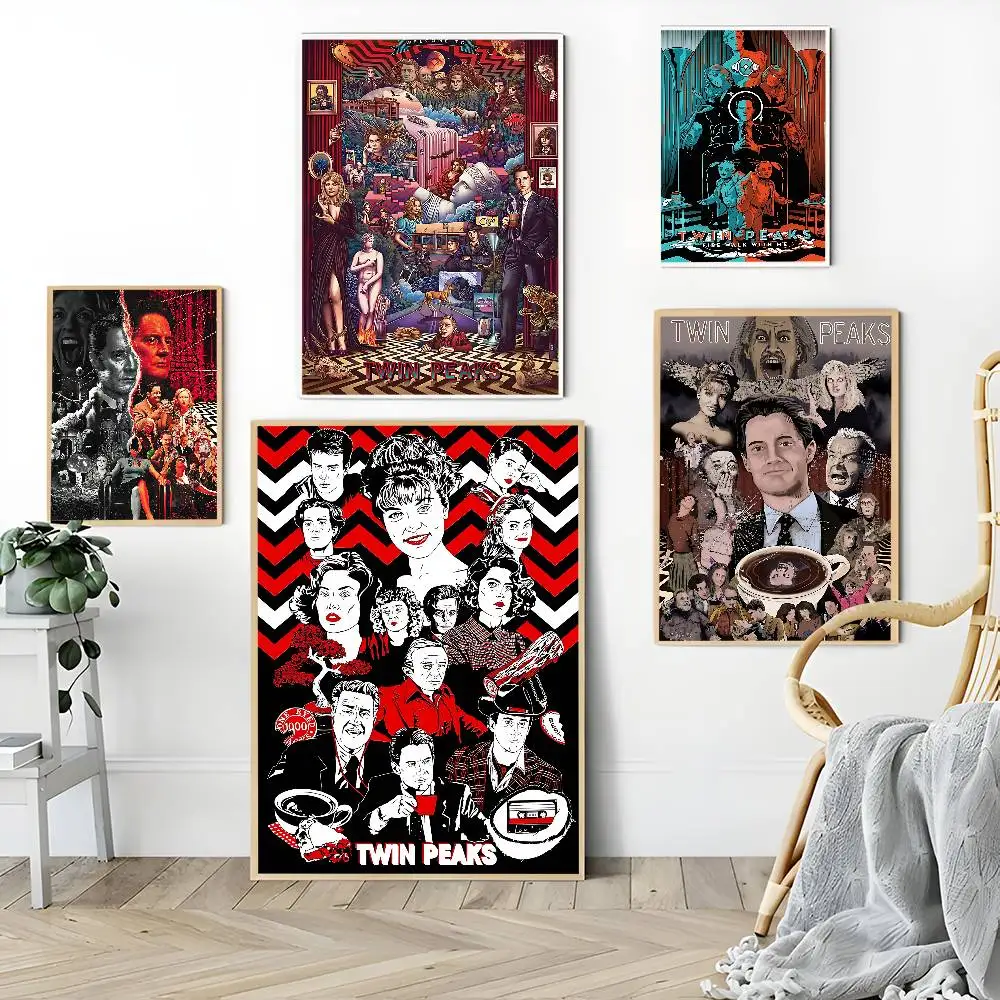 Twin Peaks TV Vintage Posters Sticky Whitepaper Prints Posters Artwork Posters Wall Stickers
