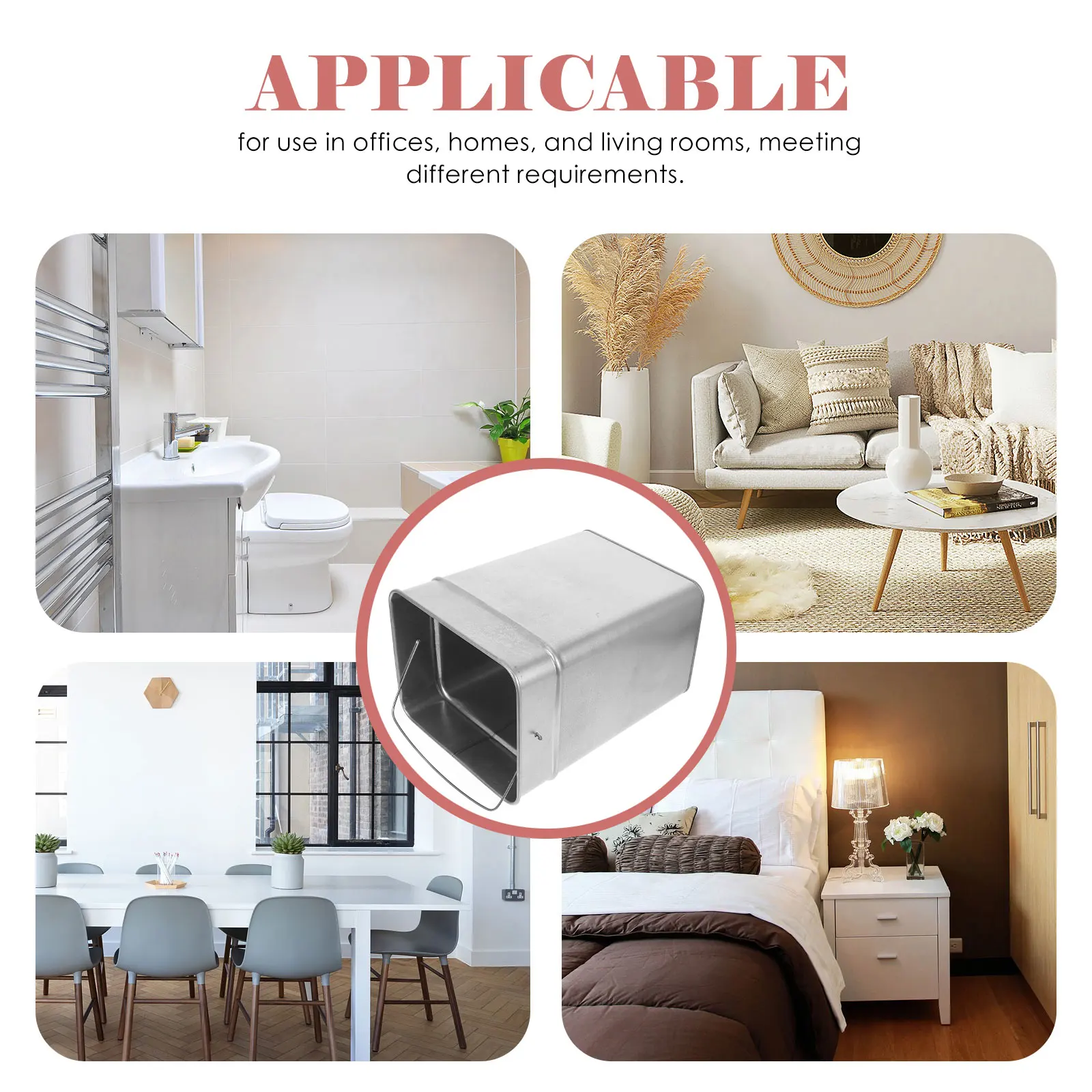 

Galvanized Plate Trash Can Inner Bucket Diaper Compact Metal Wastebasket Kitchen Garbage Cans Mini Bathroom Silver Bedroom Bin