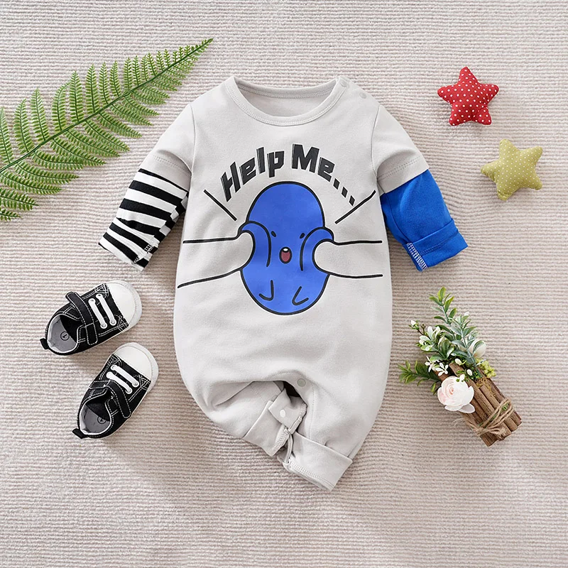 

Spring and Autumn Baby Boys and Girls Newborns Long sleeved Bodysuit Pure Cotton Breathable and Comfortable Newborns Bodysuit