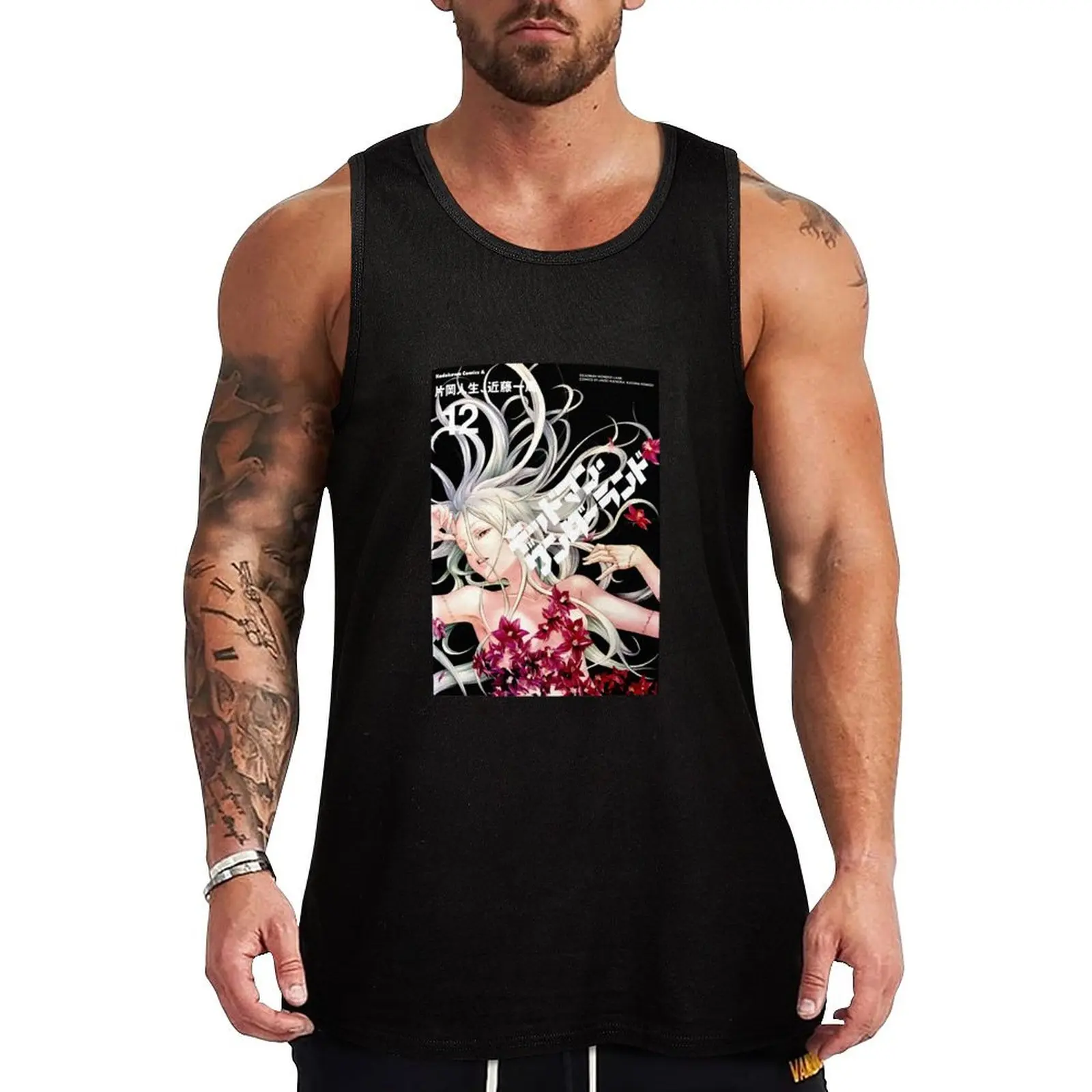Camiseta sin mangas divertida de Deadman Wonderland para hombre, camiseta de gimnasio para hombre, ropa de gimnasio para hombre, Camiseta deportiva para hombre