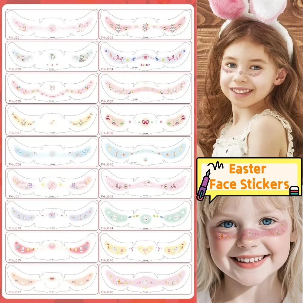 

Модные пасхальные наклейки для лица с кроликом и морковью, долговечные временные татуировки для лица, DIY макияж с имитацией веснушек, тату-веснушки для вечеринок