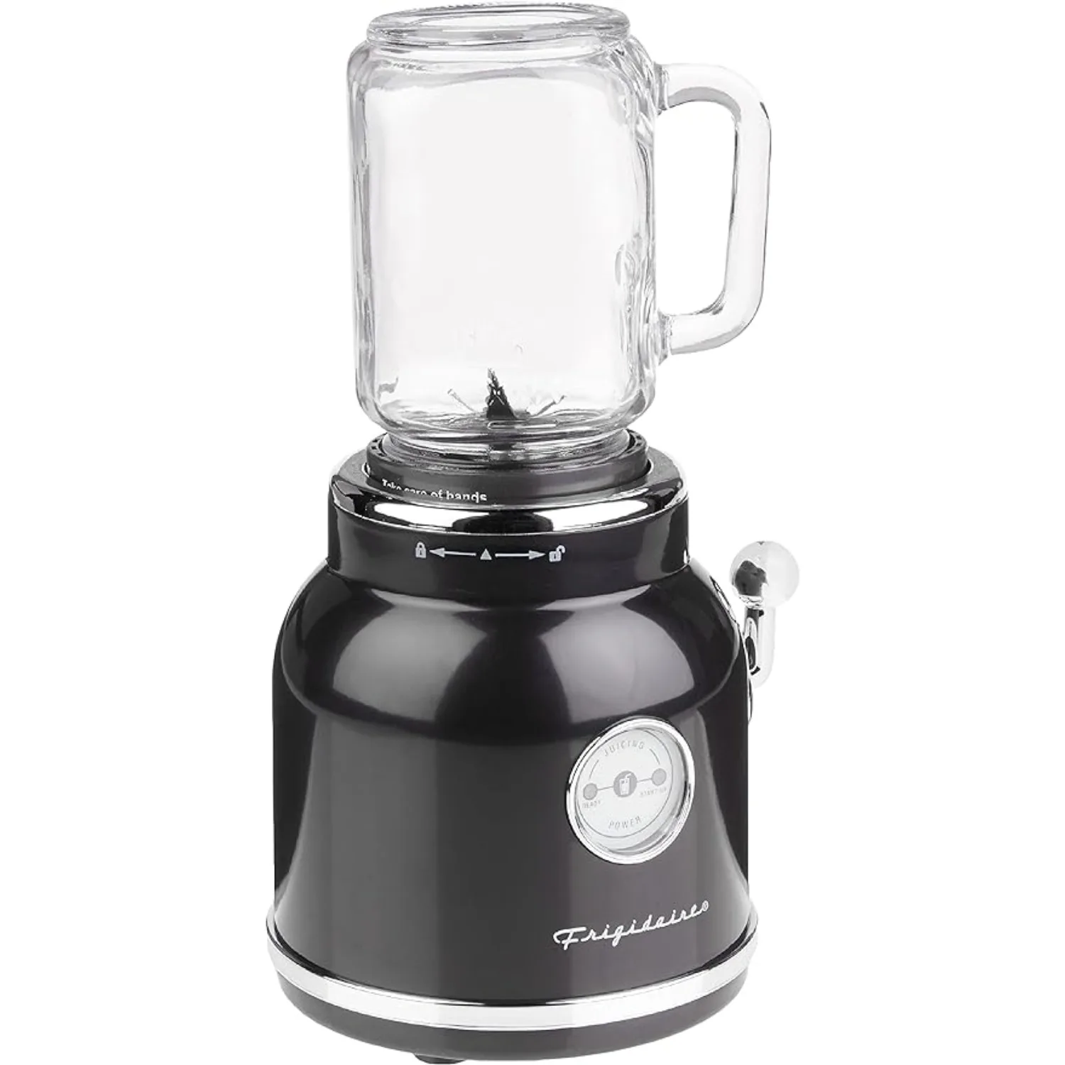 Retro Smoothie Maker Personal Blender with Mason Jar, for Shakes & Smoothies, Countertop, Dishwasher Safe, BPA-Free, 300W, Black