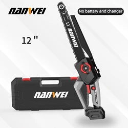 NANWEI 12 inch industrial electric chain saw handheld electric saw lithium outdoor logging and orchard pruning electric saw