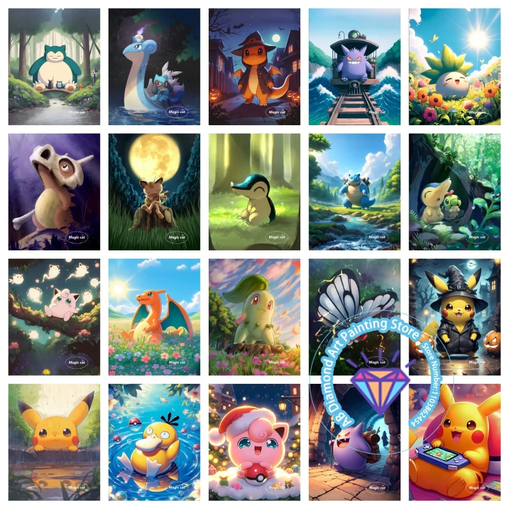 

Blastoise Jigglypuff AB комплект алмазной живописи квадратный круглый алмаз 5D DIY мозаика ручной работы искусство для взрослых изысканный подарок домашний декор