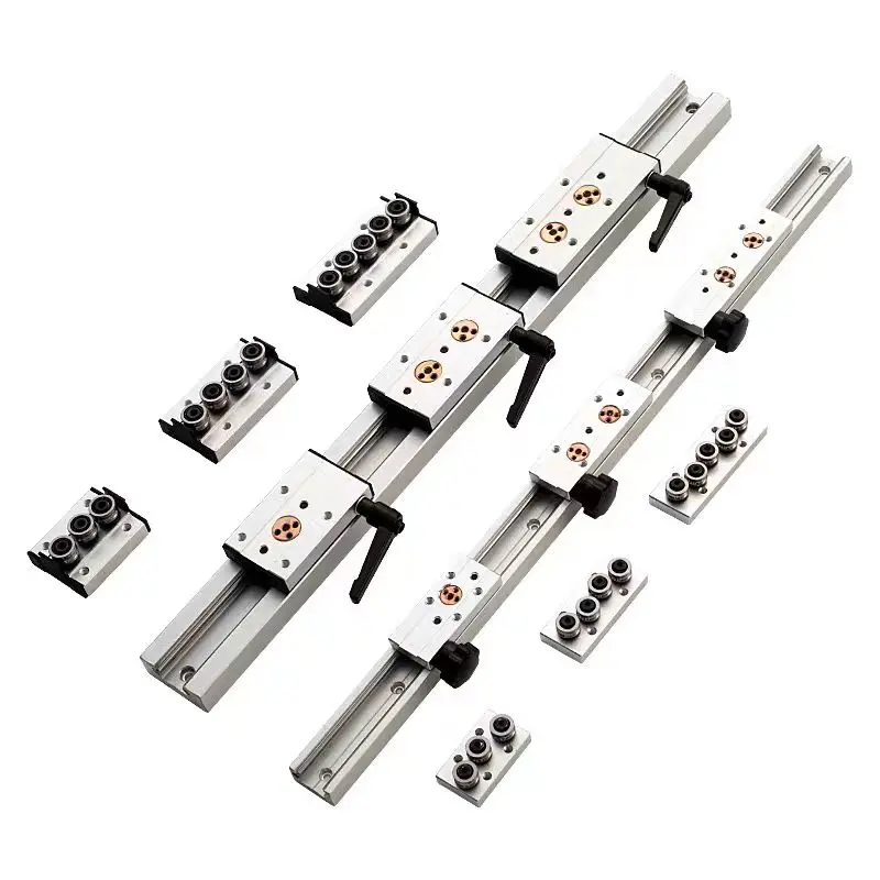 Built-in dual-axis Linear Guide SGR20N Roller Slide 1 set: 1 SGB20N block and 1 SGR20N guide Length 100-1000mm Woodworking Slide