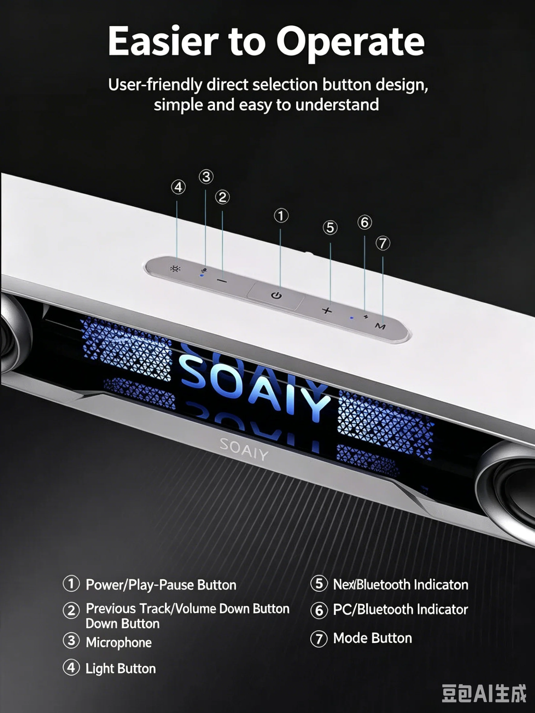 SOAIY SES818 Computer-Soundbar – Rgb Computer Soundbar For Pc Bewertung und Preis