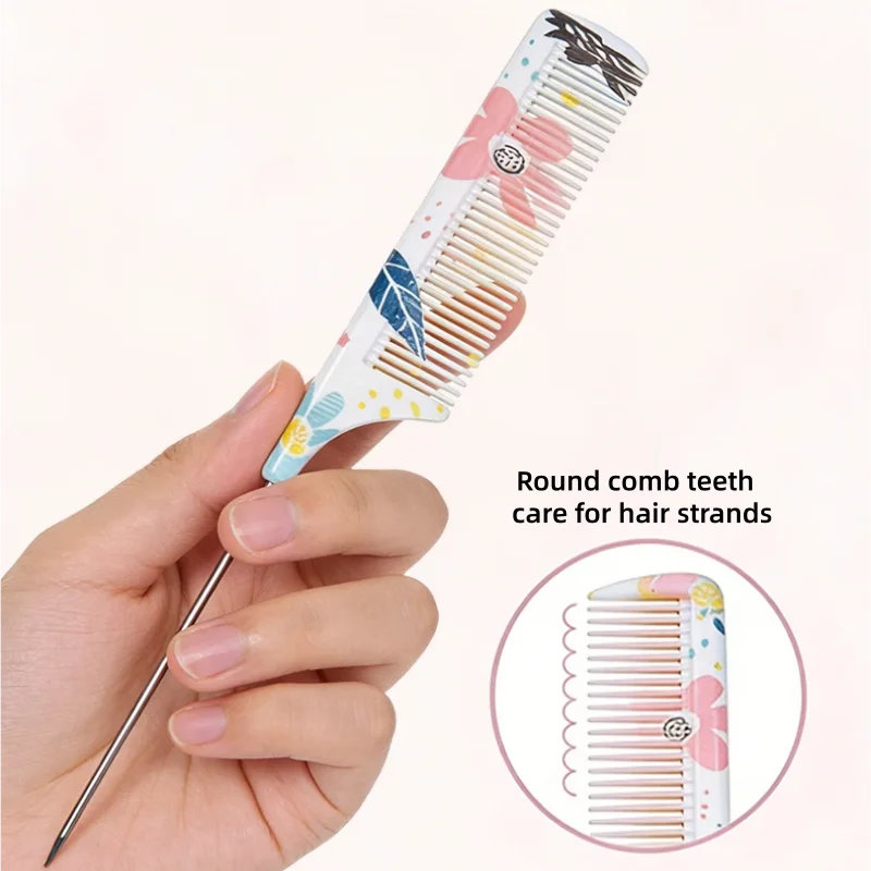 Tail Combs Barber Accessories Pro Pointed Tail Salon Hairdressing Hair Styling Anti-static Comb Hair Brush Steel Needle Pin Rat