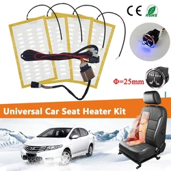 New Universal Built-in Car Seat Heater Fit 2 Seats DC12V Alloy Wire Heating Pads 3-Levels Control Switch System For Car Seats