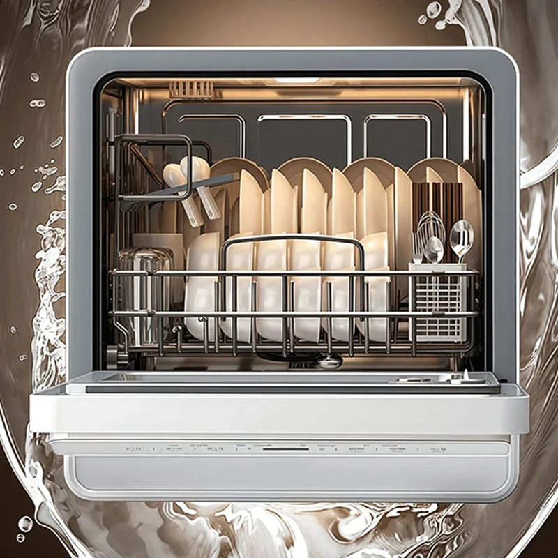 Smart Countertop Dishwasher: High-Temperature Wash at 70°C with Ventilation and Drying; Compact Touchscreen Dishwasher