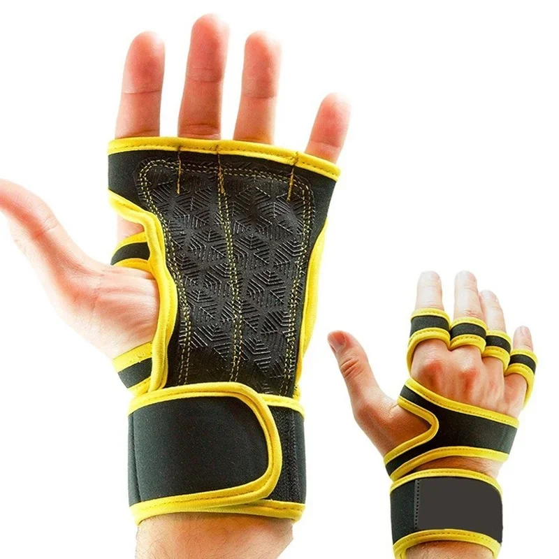 1 Pair - Non-Slip Sports Gym Fitness Gloves Shockproof Weight Training Gloves Half Finger MTB Cycling Gloves Men Women