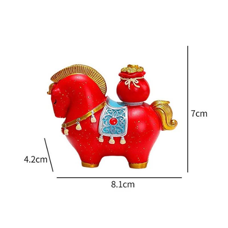 Office Desktop Decoration Creative Transfer Zodiac Horse Back Lucky Bag Ingot Can Be Rotated Home Decoration