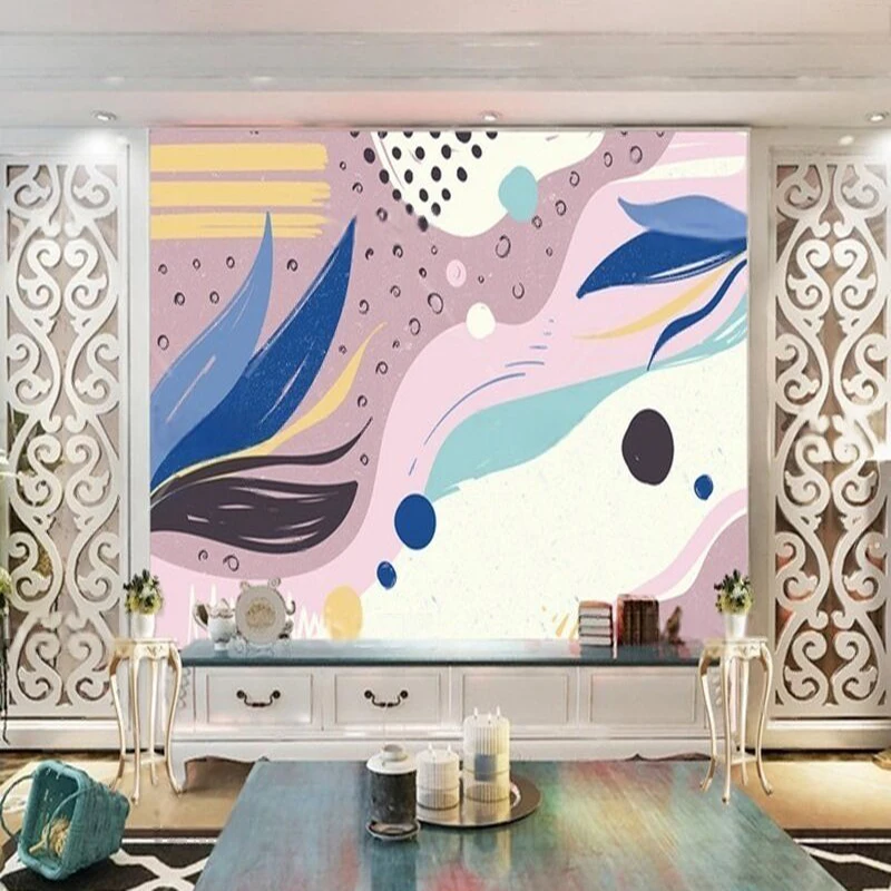 

Simple Nordic modern abstract geometric shape TV luxurious home bedroom background wall