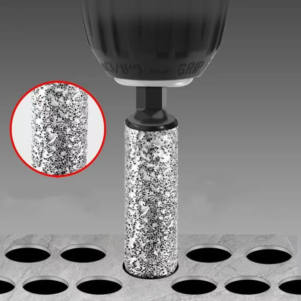 

4pcs Emery Hex Shank Dry Drill Bits For Smooth Hole Cutting & Edge Grinding On Tile, Marble 6-12mm Opener Polishing Head