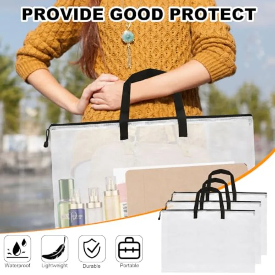 10 pezzi borsa per portafoglio artistico in plastica 18 x 24 pollici custodia per portafogli artistici custodia per poster artistico contenitore per poster scrapbook