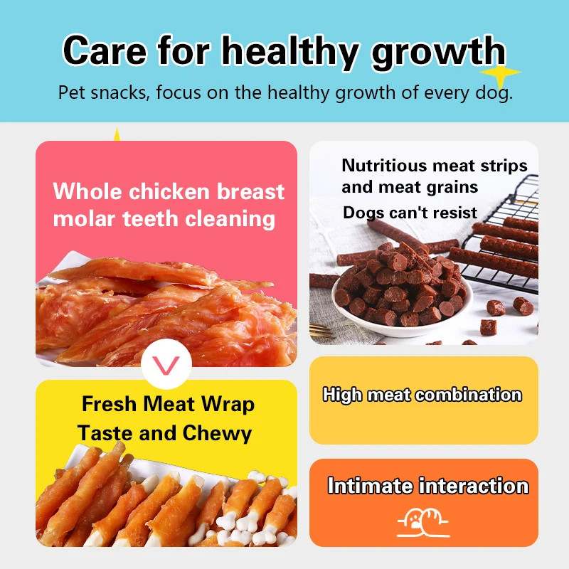 Pet snacks 110g dog snacks training rewards bite-resistant teeth grinding stick chicken breast beef strips 4