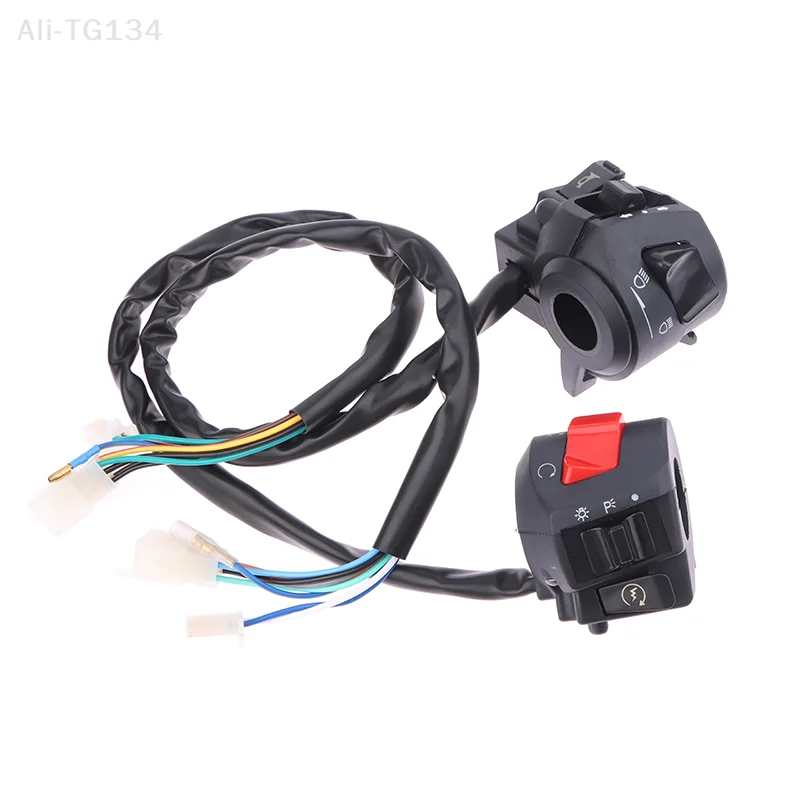 العالمي للدراجات النارية مقود مفاتيح مع خنق القرن بدوره إشارة المصباح الكهربائية بدء المقود تحكم التبديل