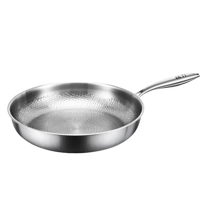 German Frying Pan Pure Titanium Pan Fish Scale Hammer Pattern Uncoated Non-stick Pan Induction Cooker Universal Steak Frying Pan