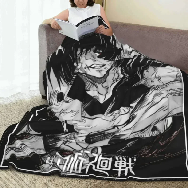 Toji Fushiguro Knife Jujutsu Kaisen Flannel Summer Air Conditioning Soft Throw Blankets for Sofa Bedroom Bedspread