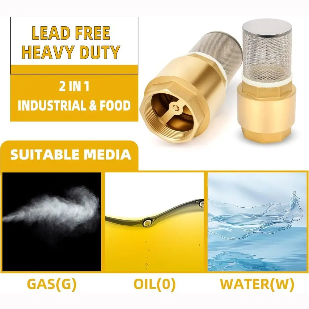 Durable Brass Material Foot Valve With Filter DN15/20/25 Check Valve 1/2