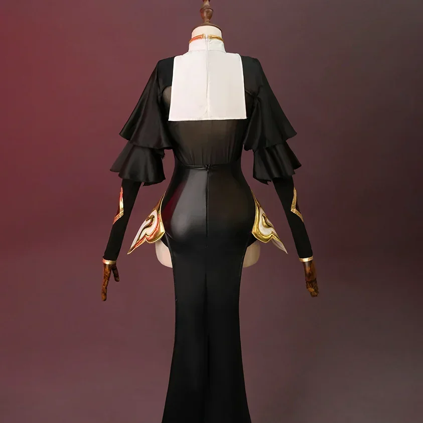 Juego Genshin Impact Shenhe disfraz de Cosplay mujeres adultas Sexy uniforme de monja vestido calcetines conjunto completo accesorios traje trajes de Halloween