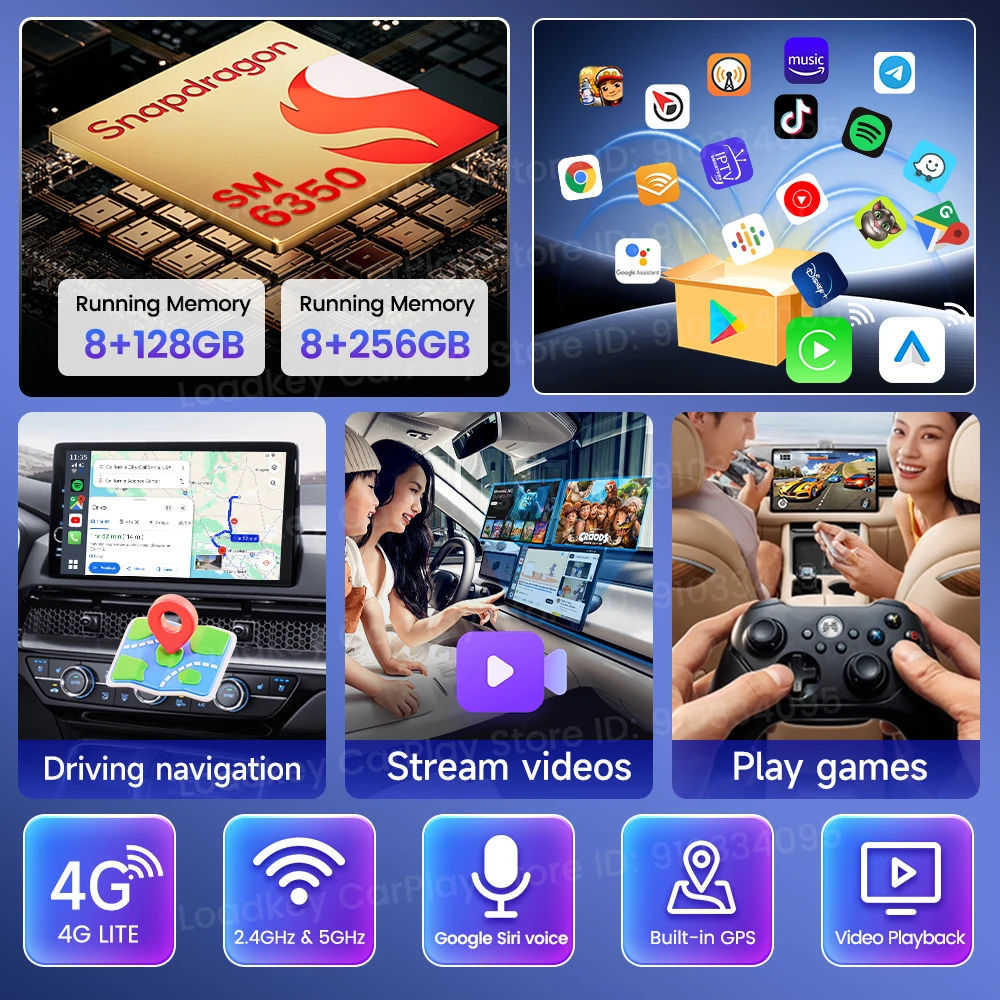 256G Carlinkit Ultra2 Android 15 CarPlay Ai Box محول فيديو تلقائي يعمل بنظام أندرويد يدعم Youtube Netflix TF بطاقة SIM WiFi 6