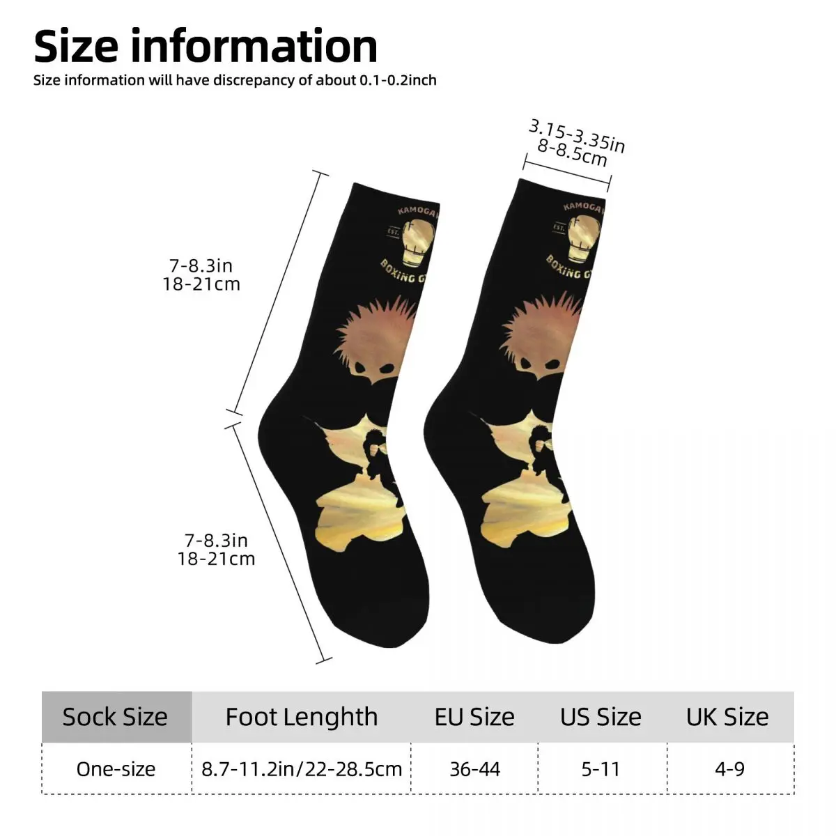 Anime Hajime No Ippo Manga Kamagowa Boxing Gym Men and Women printing Socks,Motion Applicable throughout the year Dressing Gift