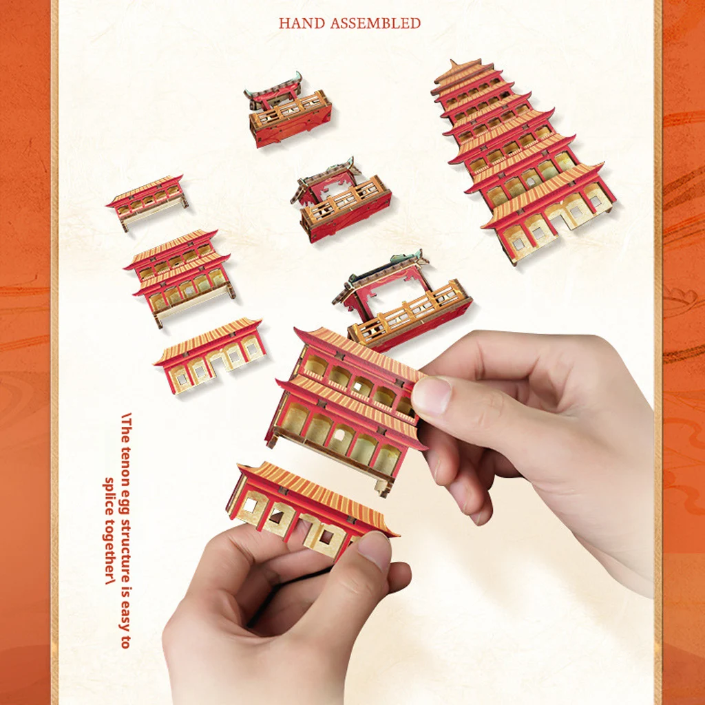 OUZEY 3D 나무 책장 DIY 키트 - '천상의 춤' 중국 고전 스타일, 날아다니는 아파사라 모델, 문화 창작물