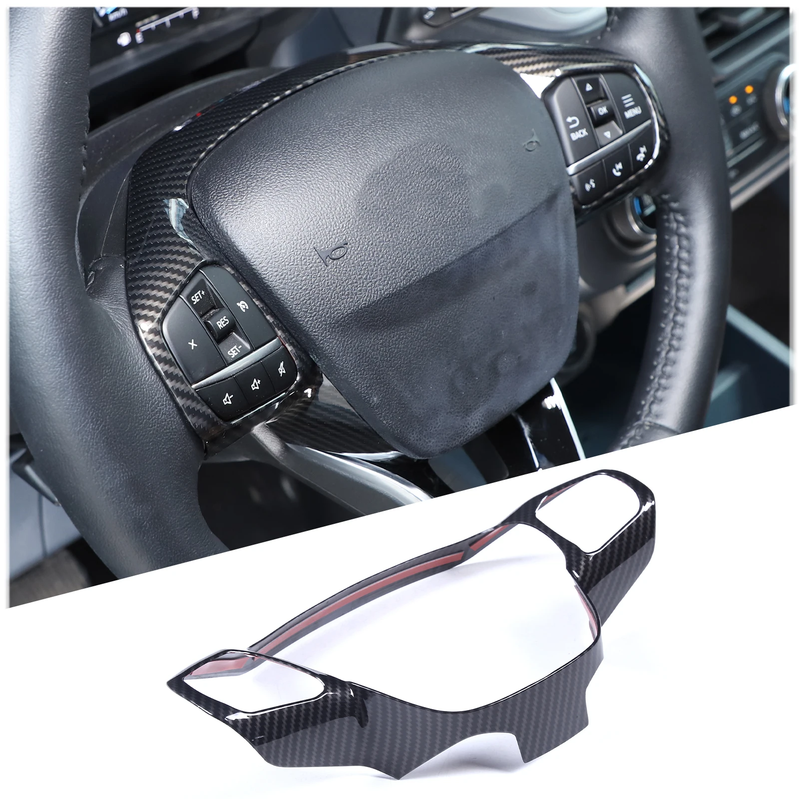 

Декоративная накладка на рамку руля из АБС-пластика с узором под карбон для Ford Maverick 2022-2026, автомобильные аксессуары