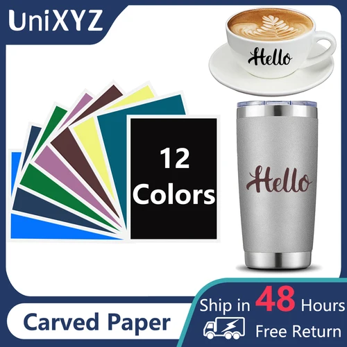 Papel de tallado de 12 colores, Compatible con fibra de CO2, semiconductor, máquina de grabado láser UV, Material, piedra de vidrio cerámico