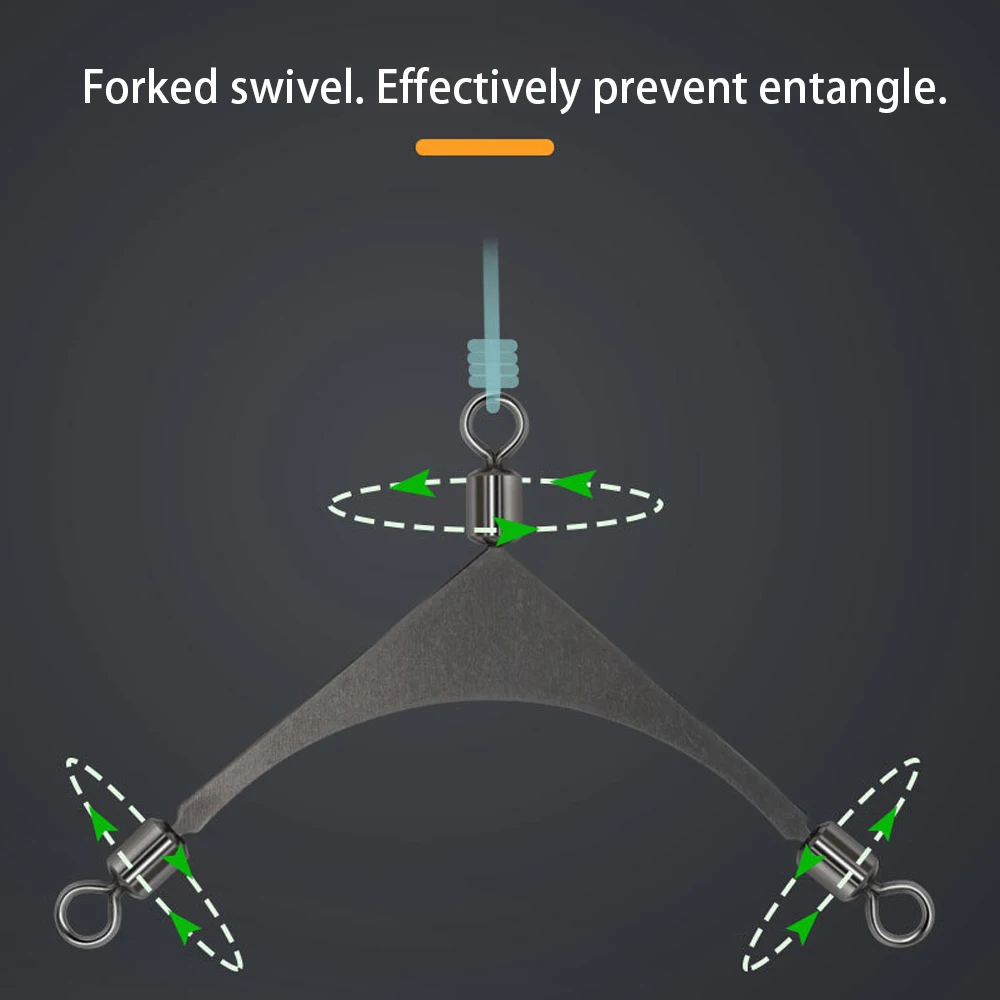 Chrdyuju-Tête de gabarit de pêche à 3 voies en acier inoxydable, émerillons, connecteur de poteau roulant, matériel, accessoires de pêche à