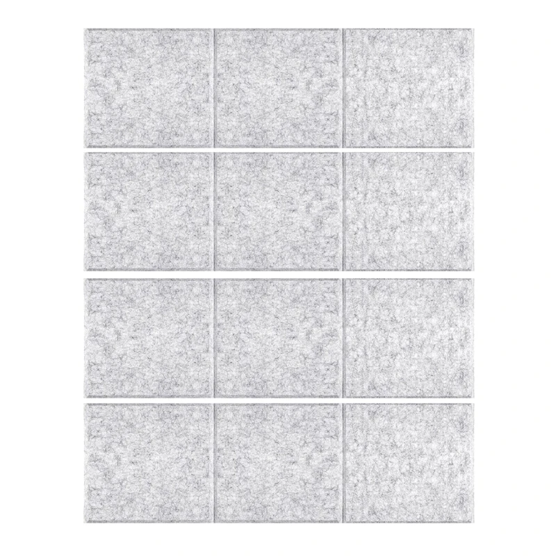 Pack of 12 Polyester Fiber Soundproof Wall Panels Wall Tiles Sound Absorbing